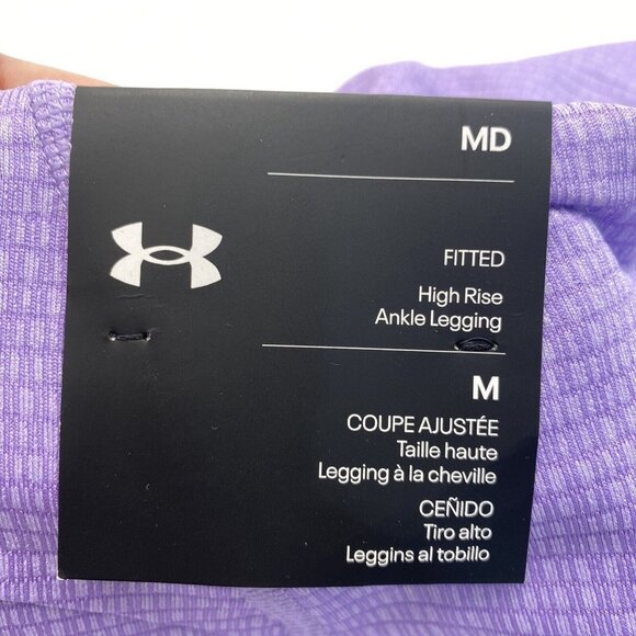 Under Armour Women Reflect Ankle Leggings High Waisted Waistband Size M Purple - Picture 9 of 13